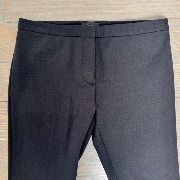 Theory Classic Black Skinny Dress Pants with Summer Pique 2 Fabric. - Picture 2 of 6